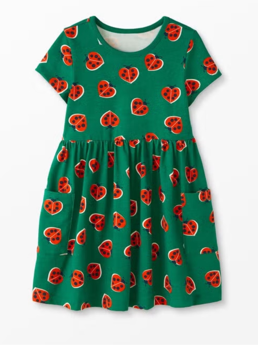HANNA ANDERSSON Ladybug Print Pocket Summer Dress Size 12 NWOT